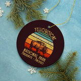 Yellowstone National Park Retro Bison Ornament