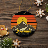 Yosemite National Park Retro Style Ornament, California USA  Tourist Attraction and Gift