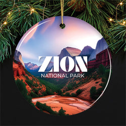 Zion National Park Retro Ornament, Utah Tourist Attraction Souvenir and Gift