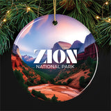 Zion National Park Retro Ornament, Utah Tourist Attraction Souvenir and Gift