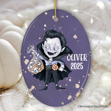 Spooky Vampire Boy Trick or Treat Custom Halloween Ornament