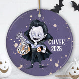 Spooky Vampire Boy Trick or Treat Custom Halloween Ornament