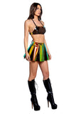 ElectroWave Vinyl Pleated Skirt