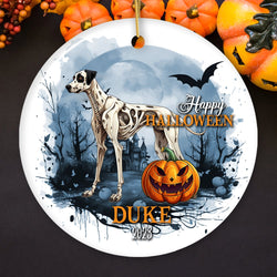 Unique Halloween Skeleton Dog Personalized Ornament, Spooky Season Breed Pet Home Decor