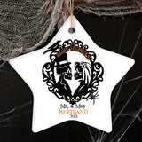 Gothic First Halloween Married Custom Ornament, Skeleton Couple Wedding Personalized Gift