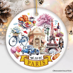 Artistic Paris Culture and Landmarks Ornament, Classical France Christmas Souvenir Gift