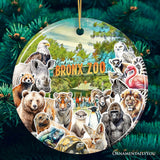 Bronx Zoo Animal Collage Ceramic Ornament, New York City Traveler Souvenir