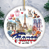 Elegant Art Compilation of French Landmarks Ornament, France Souvenir Gift