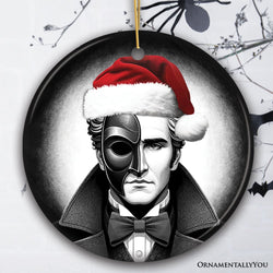 Enigmatic Phantom of the Opera with Santa Hat Ornament, Captivating Halloween Tree Keepsake Christmas Decor