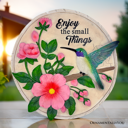 Enjoy the Small Things Hummingbird Stepping Stone, 9.5" Decorative Garden Appreciation Gift