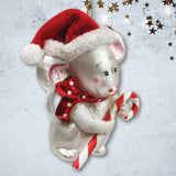 Festive Holiday Mouse Glass Christmas Ornament