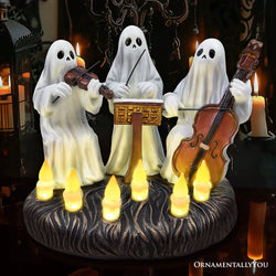 Ghostly Ensemble Trio Lighted Spooky Home Figurine, 5.5" LED Haunted Halloween Ghost Statue