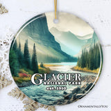 Glacier National Park Serene Nature Ornament, Traveler Christmas Gift and Montana Souvenir