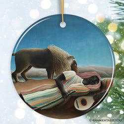 Henri Rousseau the Sleeping Gypsy Ornament, Famous Painting Christmas Decoration Souvenir