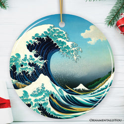 Hokusai The Great Wave off Kanagawa Ceramic Ornament, Famous Painting Souvenir And Decor