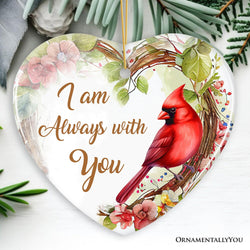 I am Always with You Cardinal Ornament, Sentimental Christmas Memorial Gift