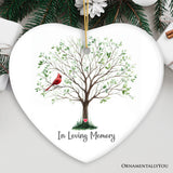 In Loving Memory of Mom and Dad Cardinal on a Tree Ornament, Heavenly Christmas Remembrance Gift