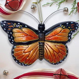 Monarch Butterfly Glass Christmas Ornament