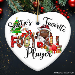 Santa's Favorite Football Player Ornament, Playful Athletic Christmas Gift