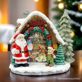 Santa's Workshop Delight Figurine, 10" Christmas Station with Elves