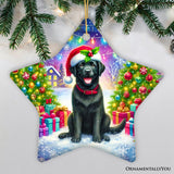 Sparkling Yuletide Black Labrador Retriever Ornament, Joyful Christmas Gift