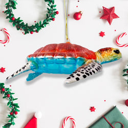 Sea Turtle Glass Christmas Ornament