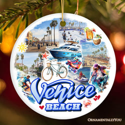 Vibrant Venice Beach Ornament, Californian Coastal Urban Christmas Gift and Keepsake