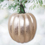 White Pumpkin Glass Christmas Ornament