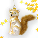 Woodland Fox Glass Christmas Ornament