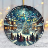 Your Light will Always Shine in Our Hearts Ornament, Enchanting Victorian Christmas Memorial Gift