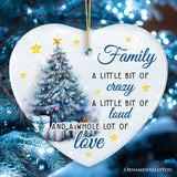 Amusing Family Quote Ornament, Charming Blue Christmas Appreciation Gift and Tree Decor