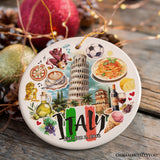 Artistic Italy Landmarks Ornament, Italian Souvenir for Ceramic Christmas Gift