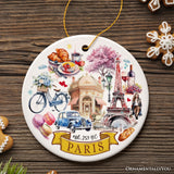 Artistic Paris Culture and Landmarks Ornament, Classical France Christmas Souvenir Gift