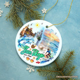 Artistic San Diego Christmas Ornament, Keepsake Souvenir and Gift