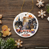 Artistic Spooky and Classic Salem Massachusetts Ornament, Witches and Halloween Souvenir Gift