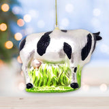 Cow and Calf Glass Christmas Ornament