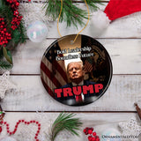 Donald Trump Embracing Bold Leadership and a Boundless Future Ceramic Ornament