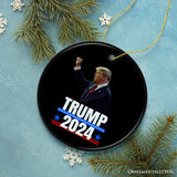 Donald Trump Presidential Candidate 2024 Ornament, Gift For Determined Leadership