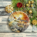 Dragonflies to the Heavens Quote Ornament, Heavenly Christmas Memorial Gift