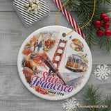 Elegant Cultural and Artistic San Francisco Ornament, California Traveler Souvenir Gift