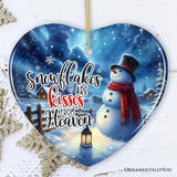 Enchanting Snowflakes are Kisses from Heaven Ornament, Christmas Snowman Memorial Gift