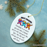 Friendship is So Weird Quote Christmas Ornament, Hilarious Gift and Appreciation for Besties