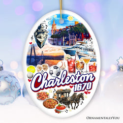 Historically Vibrant Charleston Ornament, Charming Coastal City South Carolina Christmas Gift