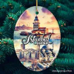 Istanbul City Historical Landmarks and Cultural Ornament, Artistic Turkey Handmade Christmas Gift and Souvenir