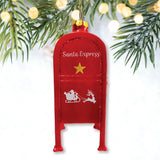 Letters for Santa Mailbox Glass Christmas Ornament