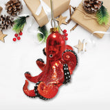 Pacific Octopus Blown Glass Christmas Ornament, Sea Animal Creature