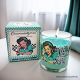 Sassy Retro Girl Dazzling Green Candle, Funny Gift