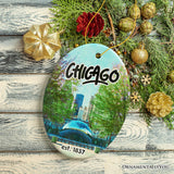 Simply Unique Chicago Christmas Ornament, Ceramic Keepsake Souvenir Gift