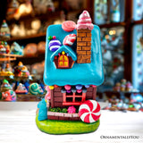 Sugary Haven Candy House Tabletop Figurine, 7" LED Christmas Gingerbread Style Home Decoration