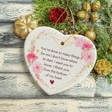 Thank You From The Bottom of My Heart Christmas Ornament, Appreciation Gift for Friends and Family